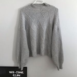 F21 bubble sleeve oversized mockneck